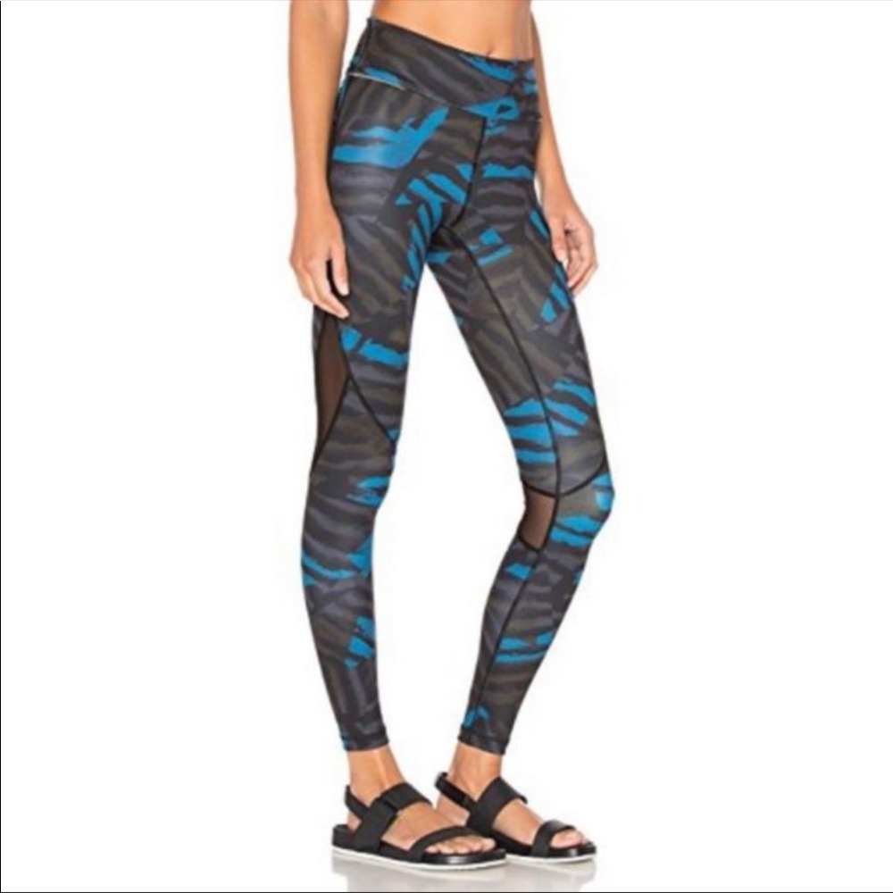 Alala Captain Ankle Compression Tights Leggings Bolt Stripe Athletic Gym Pants